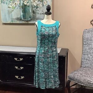 Chic Teal Sleeveless Dress